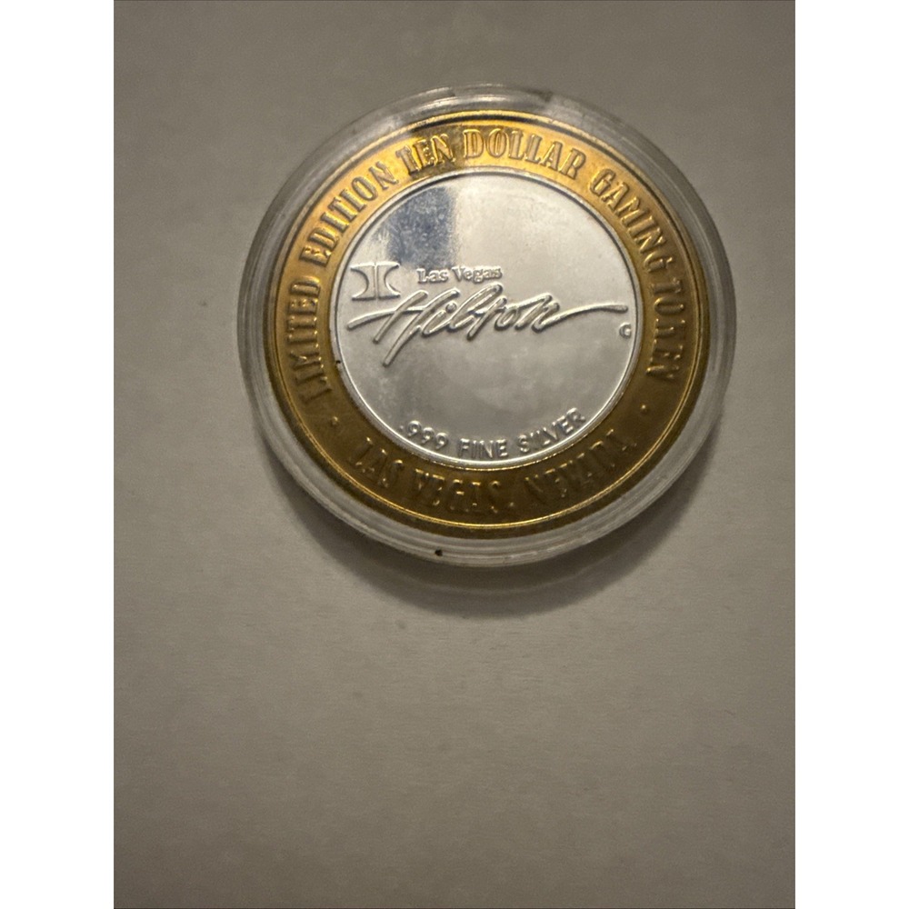 HILTON LIMITED EDITION TEN DOLLAR GAMING TOKEN .999 FINE SILVER COIN.